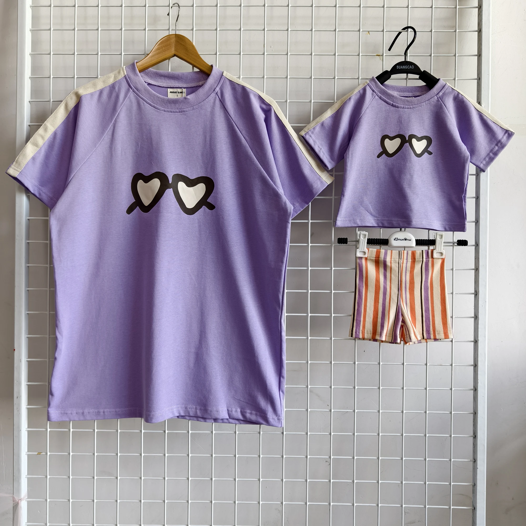 Customized Mommy and Me Toddler Girls Clothes Short Sleeves Crewneck Tops and Shorts Cute Summer 2 Pieces Short Sets - Image 4