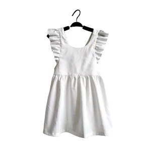 Must Have Girl's Smocked Sundress Backless Ruffled Cotton Linen Blend Cute Breathable Summer Outfit for Kids
