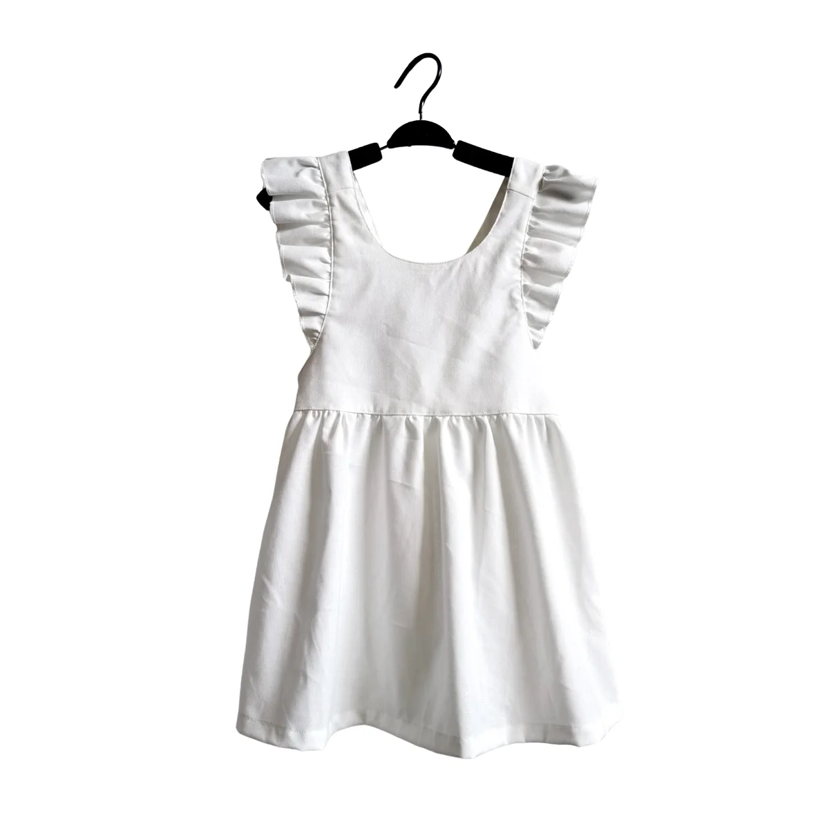 Must Have Girl's Smocked Sundress Backless Ruffled Cotton Linen Blend Cute Breathable Summer Outfit for Kids
