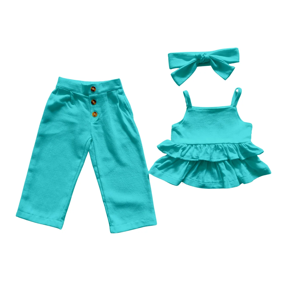 Summer Kids Fashionable Cotton and Linen Set Unique Bright and Cool Breathable Short Clothing Trendy for Baby - Image 3