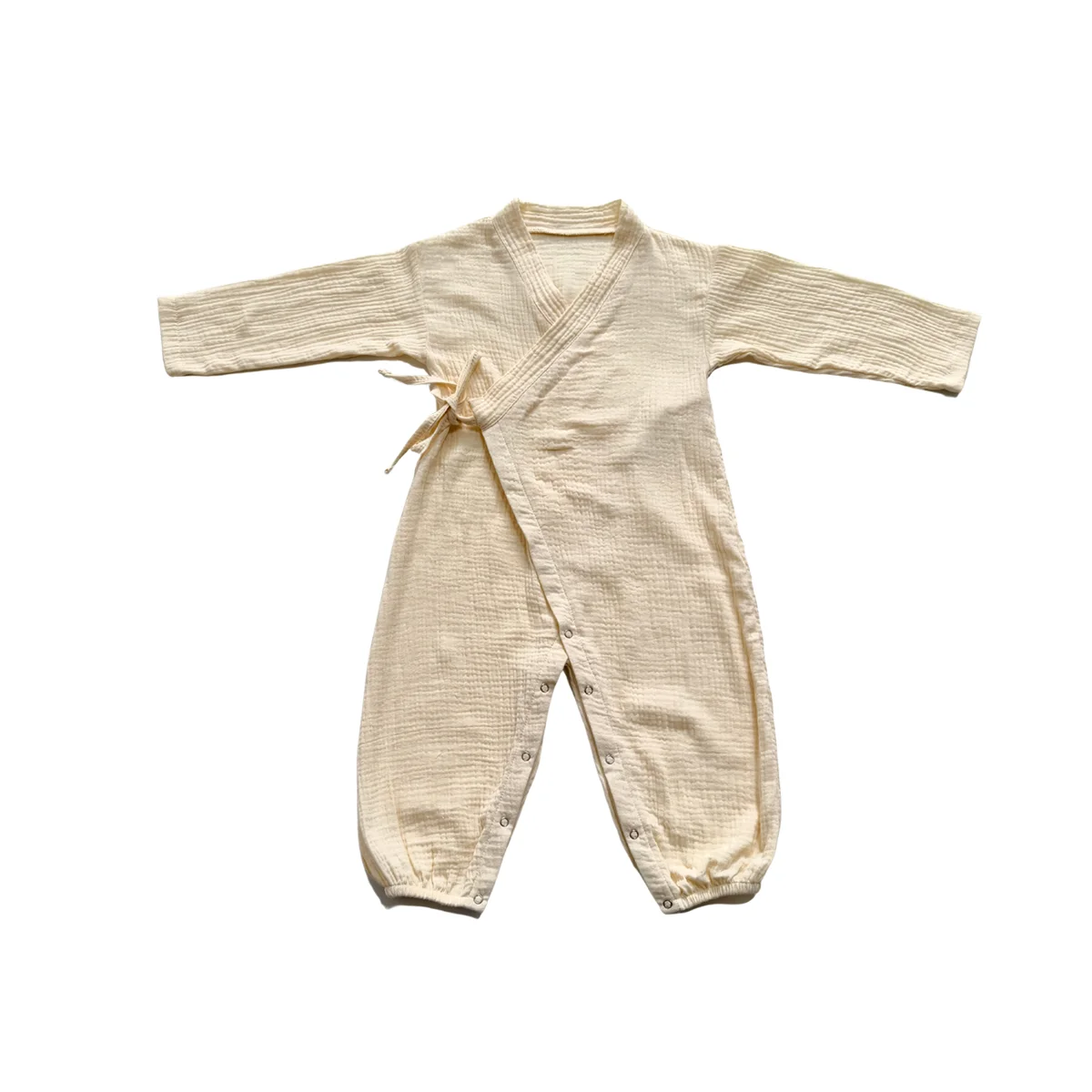 Unisex Classic Design Muslin Cotton Bodysuit for Infants Newborn Summer Romper Button Soft Long Sleeves Western for Baby Girls - Image 2