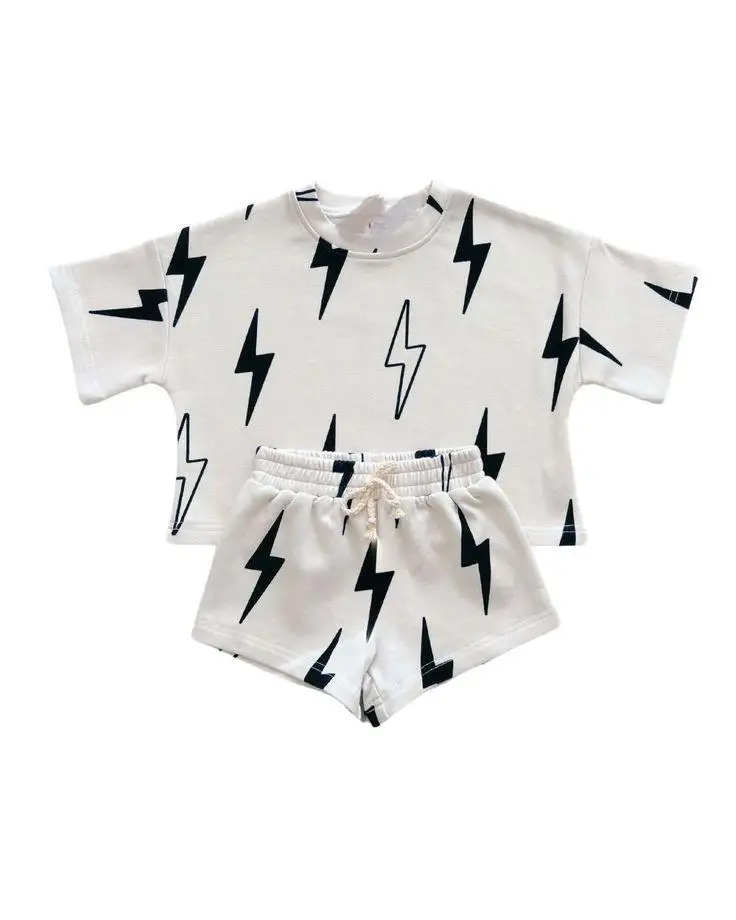 Custom Baby Kids Knitted Cotton Long Sleeve Daily Top and Shorts Set Casual Children Tracksuits - Image 3