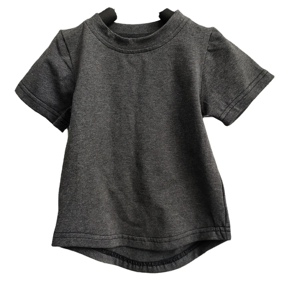 Summer Fashion Kids Girls Solid T-shirts Tees Short Sleeve Cotton Boys Tops Casual Children Shirts Clothes for 0-6T - Image 2