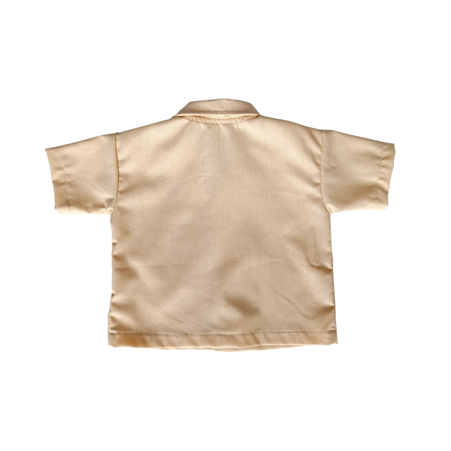 OEM Customized Baby Tops Boys' Short Sleeve Button Down Shirts Linen Textured Summer Beach Shirt Soild - Image 3