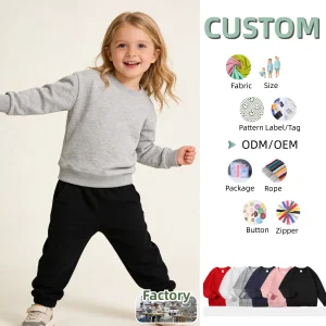 Children's Hoodie Long Sleeve Baby Tops Spring and Autumn Kid's Top 0-neck Sweater Solid Color Round Neck Sweatshirt Baby Hoodie
