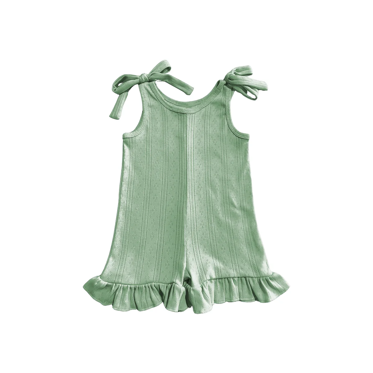 Summer Fashionable Trendy Close-Fitting Soft Jacquard Ribbed Climbing Wear for Kids Bright Individual Baby Rompers - Image 3
