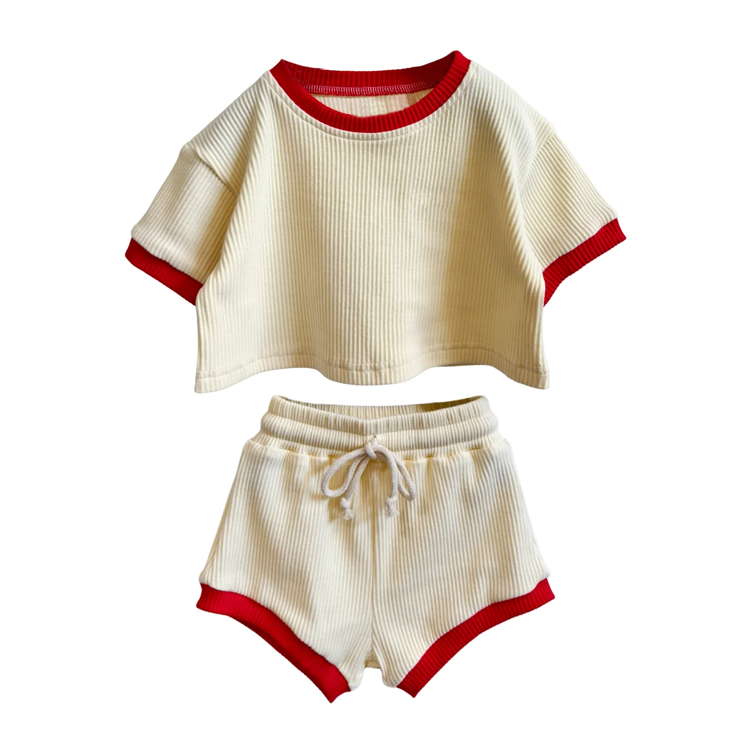 Toddler Girls Summer Outfits Ribbed Halter Crop Top Romper Bodysuit +Floral Bloomer Shorts+Headband Clothes Set - Image 2