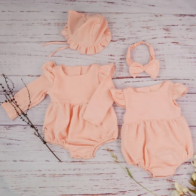 Autumn Infant Baby Romper New Fashion Muslin Flutter Long Sleeve Bodysuit Newborn Cute Outfits - Image 3