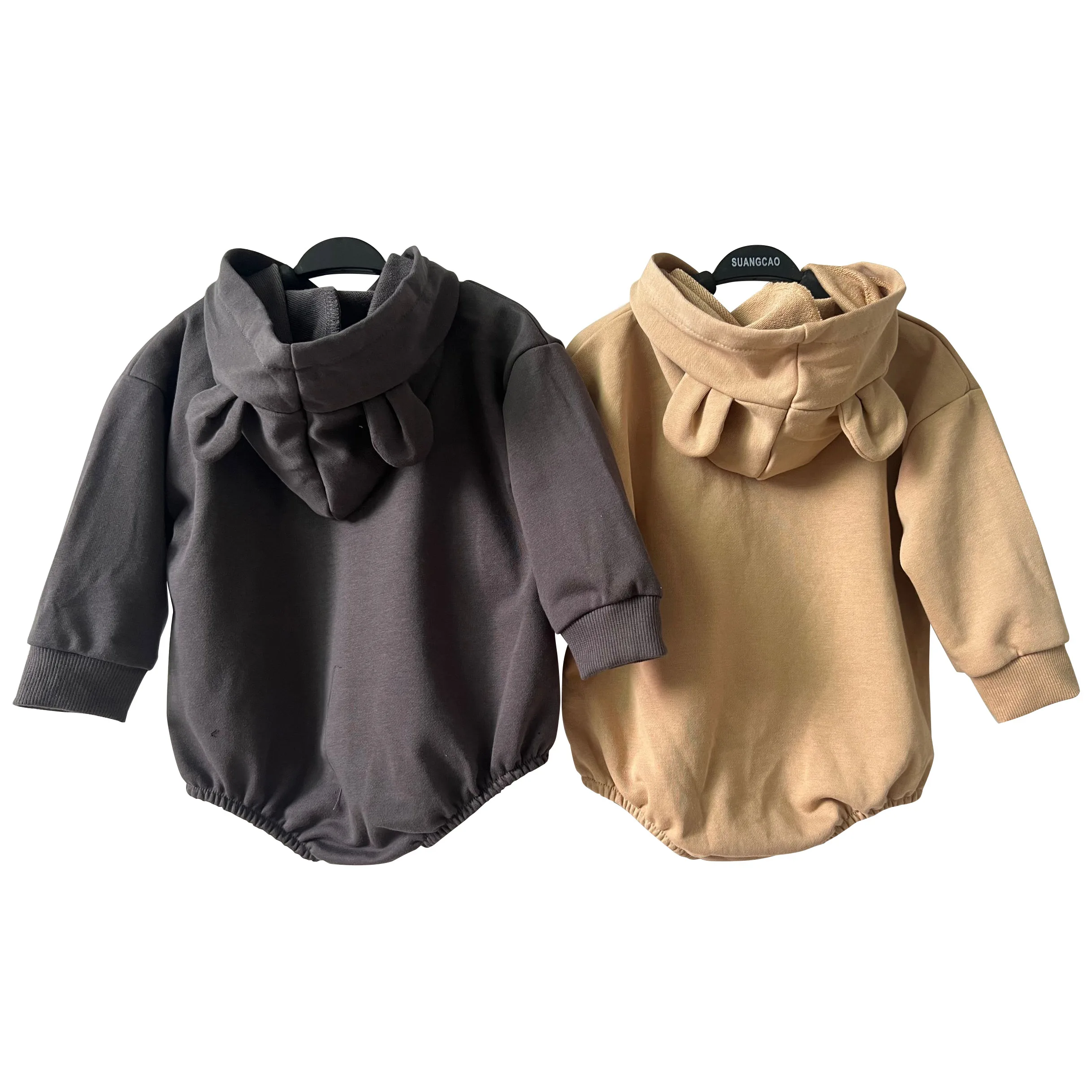 Baby Hooded Sweatshirt Long Sleeve Oversized Kids French Terry Bear Ear Onesie Hoodie with Pocket - Image 3