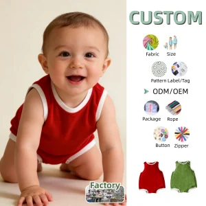 Summer Baby Romper Kids Climbing Clothes Skin-friendly Towel Cloth Climbing Suit Baby Jumpsuit Unisex for Boys and Girls 0-3T