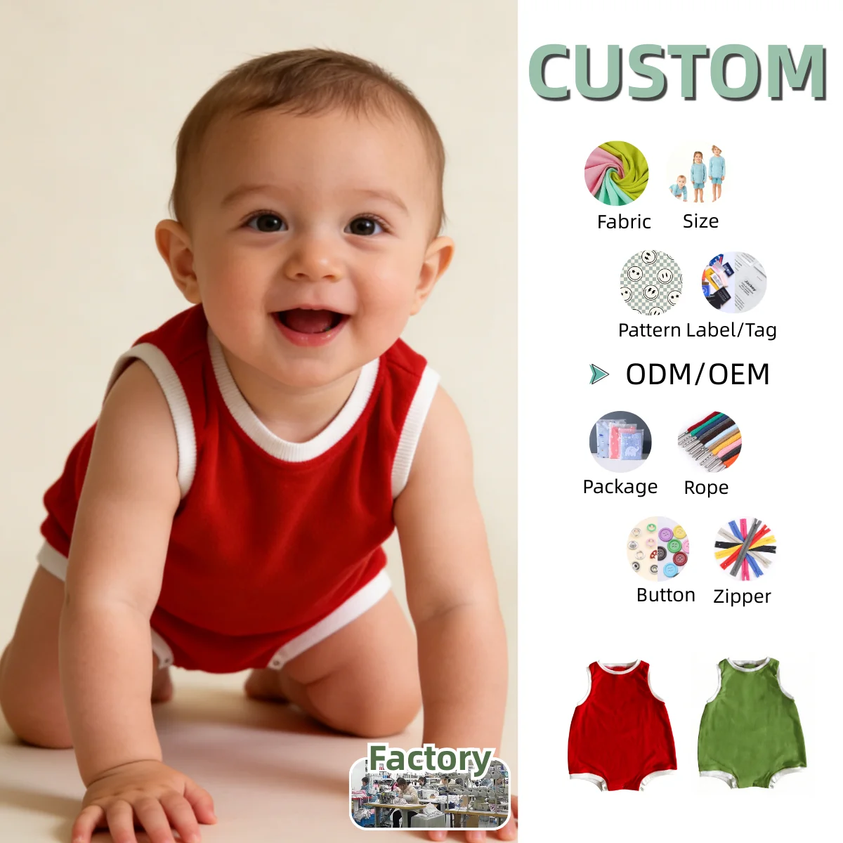 Summer Baby Romper Kids Climbing Clothes Skin-friendly Towel Cloth Climbing Suit Baby Jumpsuit Unisex for Boys and Girls 0-3T
