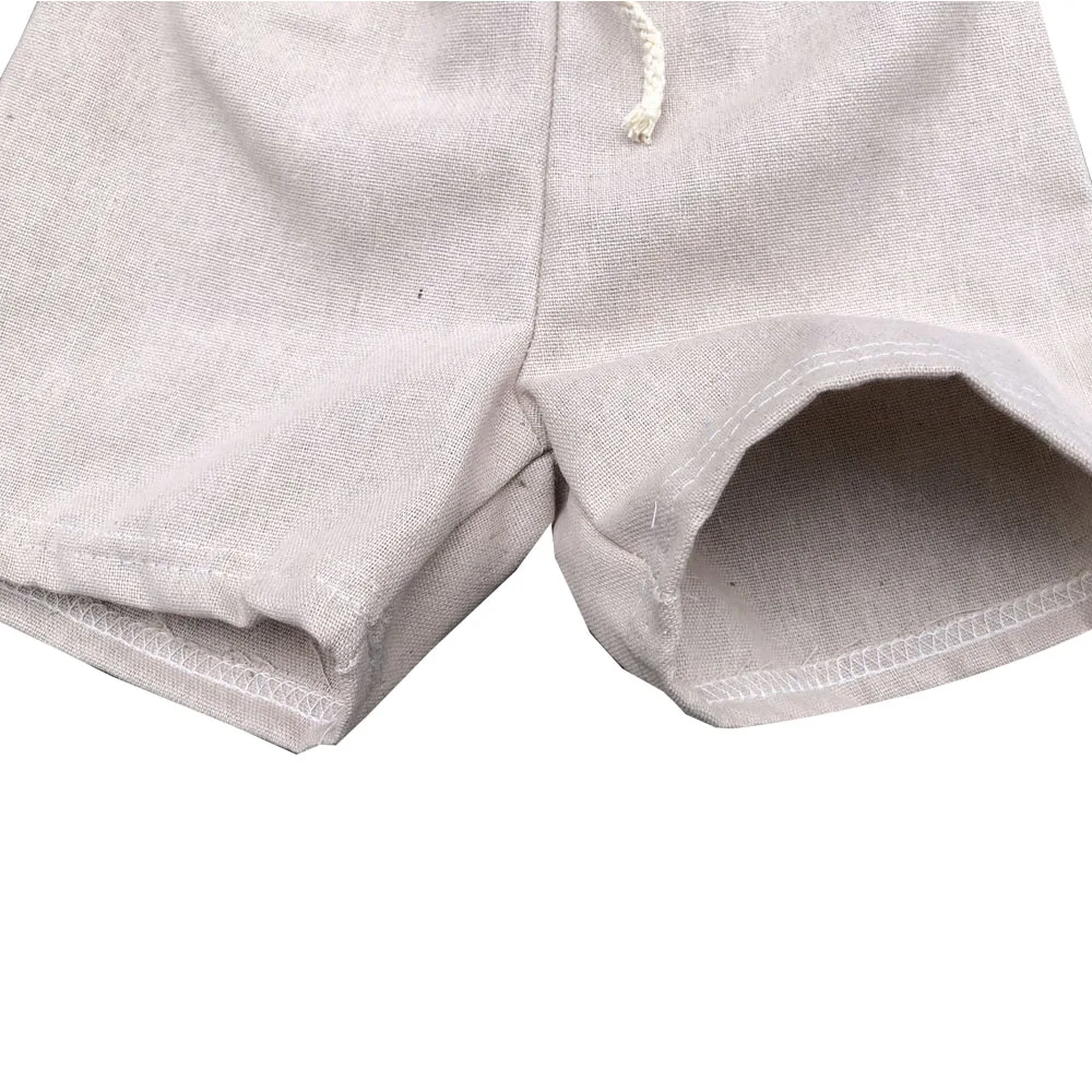 INS Summer Linen Solid Color Boys Bummies with Drawstring Causal Hip Hop Baggy Casual Harem Shorts - Image 5