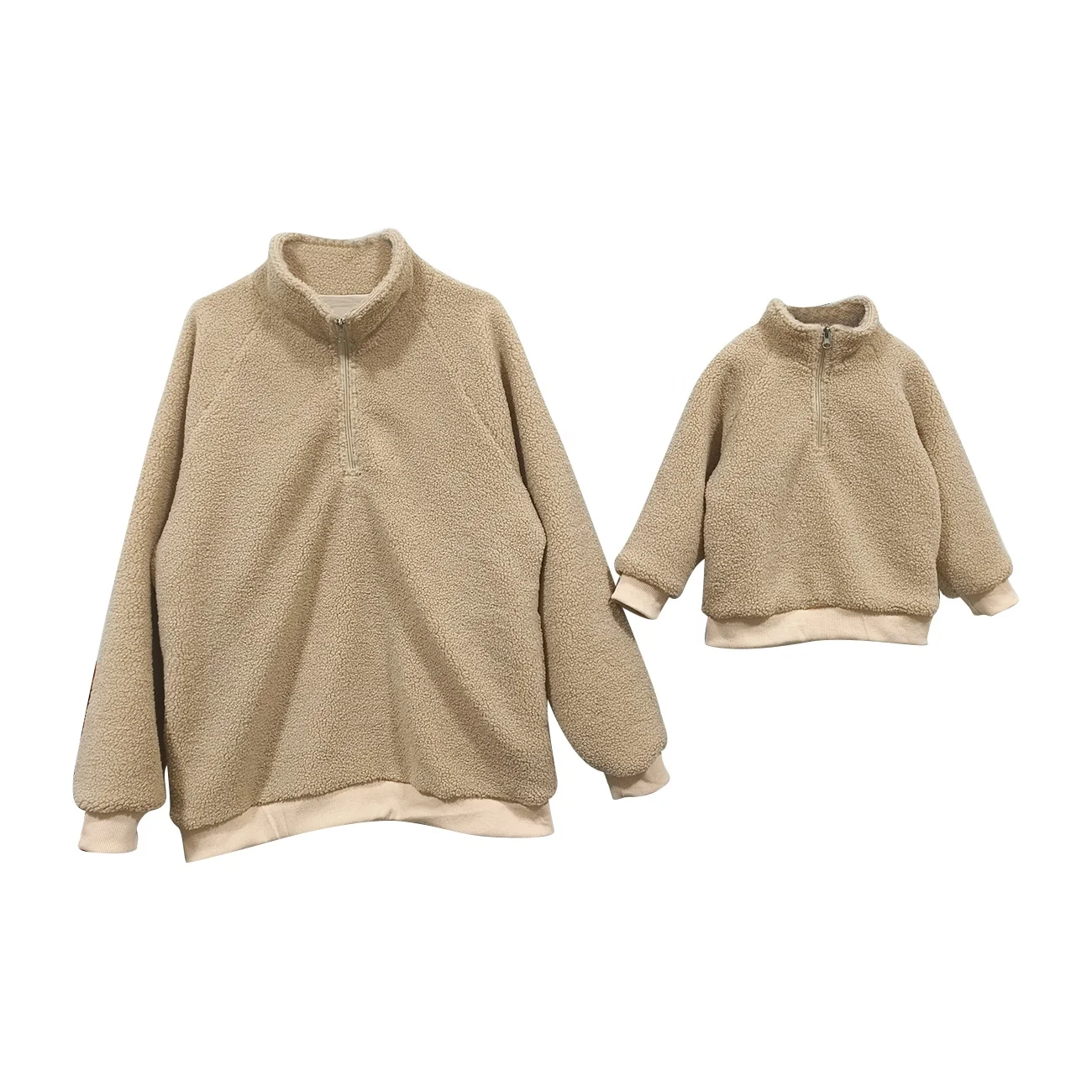 Custom Mommy and Me Sherpa Fleece Winter Warm Lining Outdoor Coat - Image 2