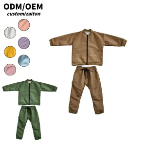 Customized Kids' Long-Style Windbreaker Set Flexible and Lightweight Warm and Comfortable Fabric for Baby Clothing