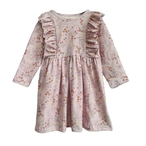 Factory Custom Baby Clothes Cotton Spandex Baby Sweet Dress Long Sleeves Pleated Bow Baby Girl Dress