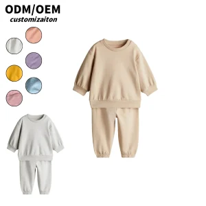 Factory Kids Long-Sleeved Sporty Casual Design Flowing Cotton Set Warm and Comfortable Baby Clothing