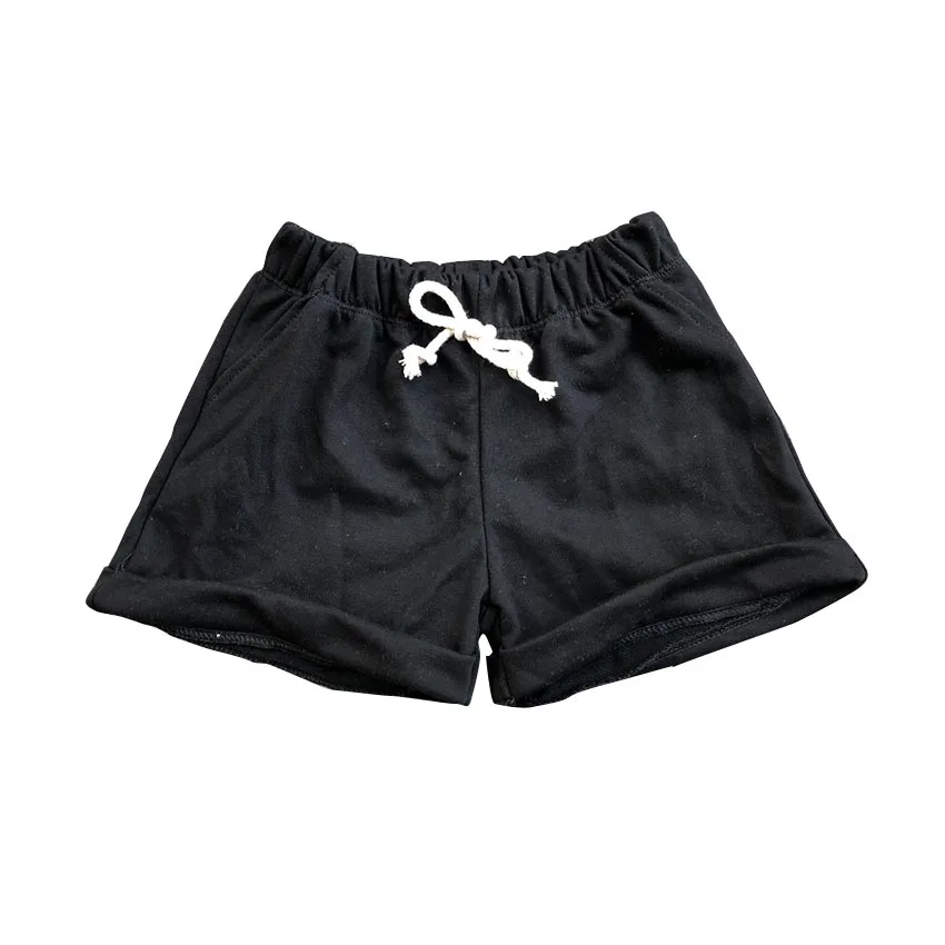 Baby Kid French Terry Slouch Shorts with Rolled Cuffed Legs Casual Elastic Waist Tie Shorts - Image 6
