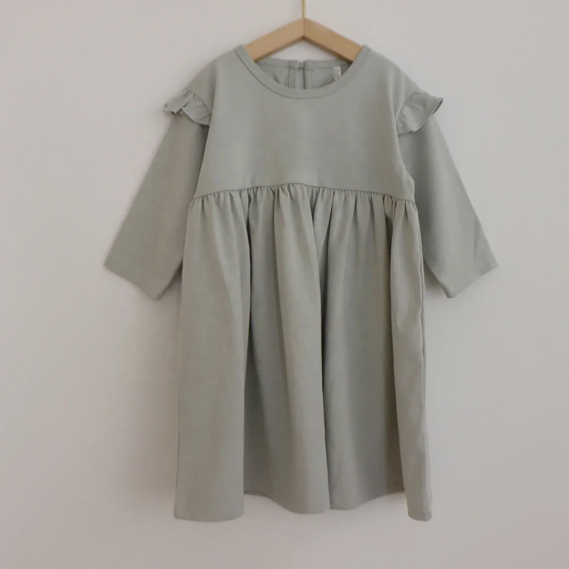 Custom Little Infant Baby Girl Cotton Ruffle Long Sleeve Boho Dresses - Image 5