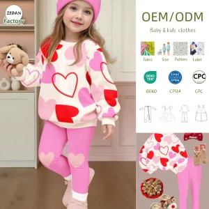 Custom Soft Girls' Set Girls' Warm Color Outfit Long-sleeved Suit Spring Long Sleeve T-Shirt Pants Baby Two-piece Clothing
