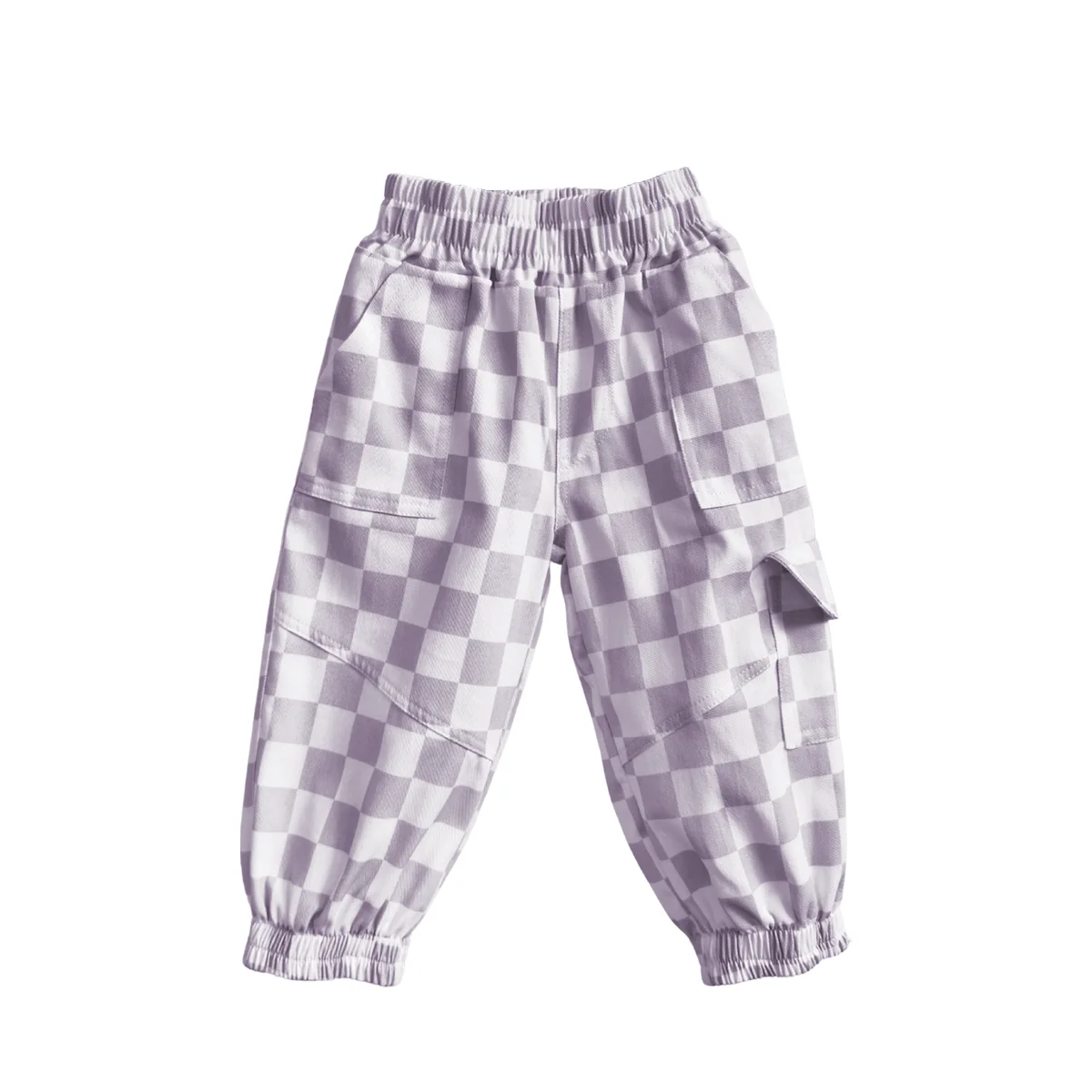 Custom Color Twill Fabric Baby Pants Unisex Plaid Pattern Knitted Design Drawstring for Spring Popular Breathable Baby Clothing - Image 3