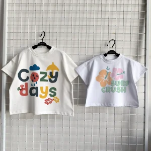 Custom Graphic Unisex Baby Toddler Oversize Shirt Cotton Knit Outfit Daily Outdoor Play Casual Fit