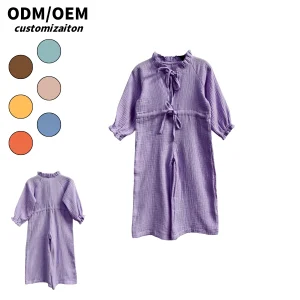 Spring and Autumn Trendy Crepe Jumpsuit for Kids Long Casual Sporty Baby Rompers Cool and Breathable