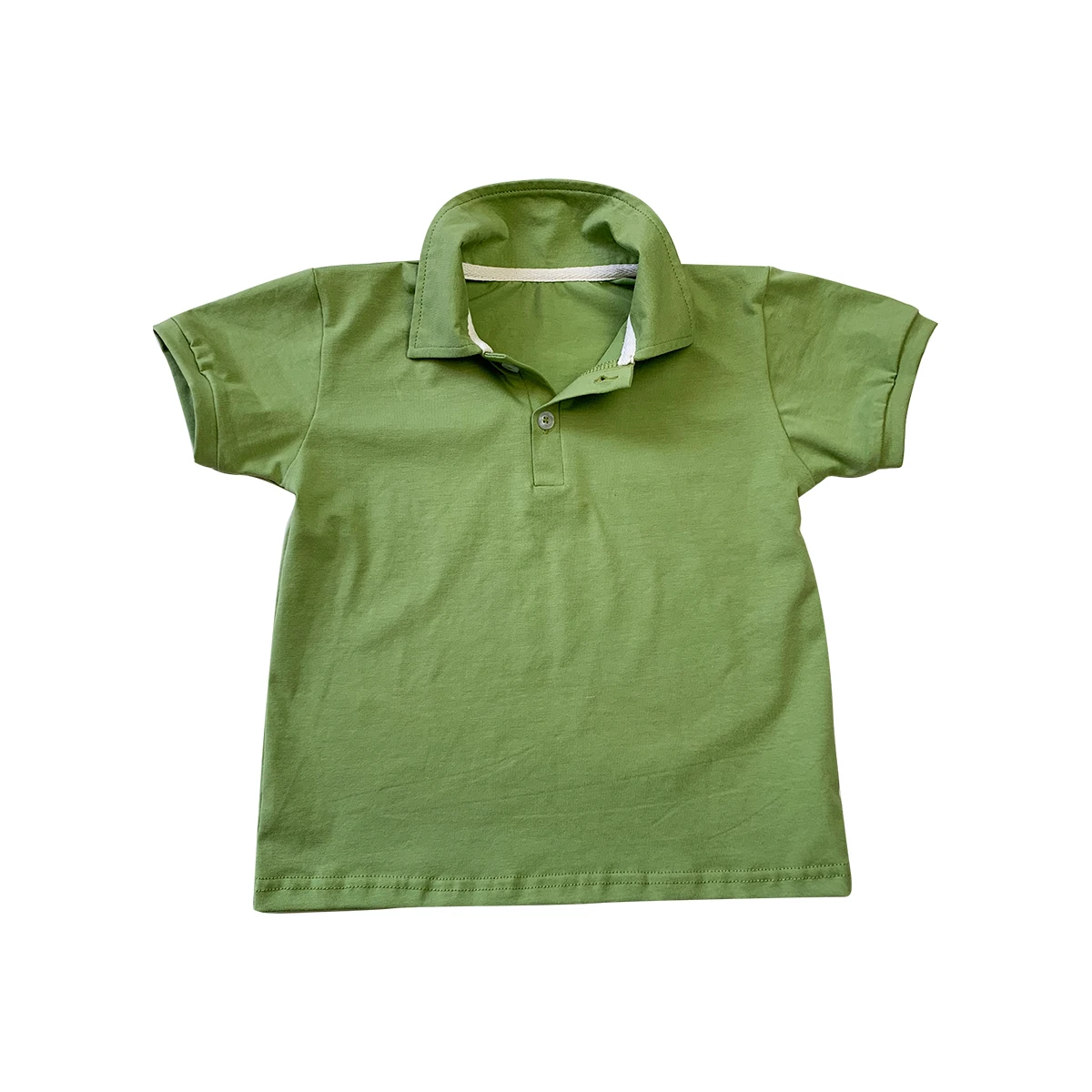 High Quality Custom Baby Knit Cotton Short Sleeve Toddler Print T-Shirt O-Neck Plain Color Cotton Polo Shirt - Image 2