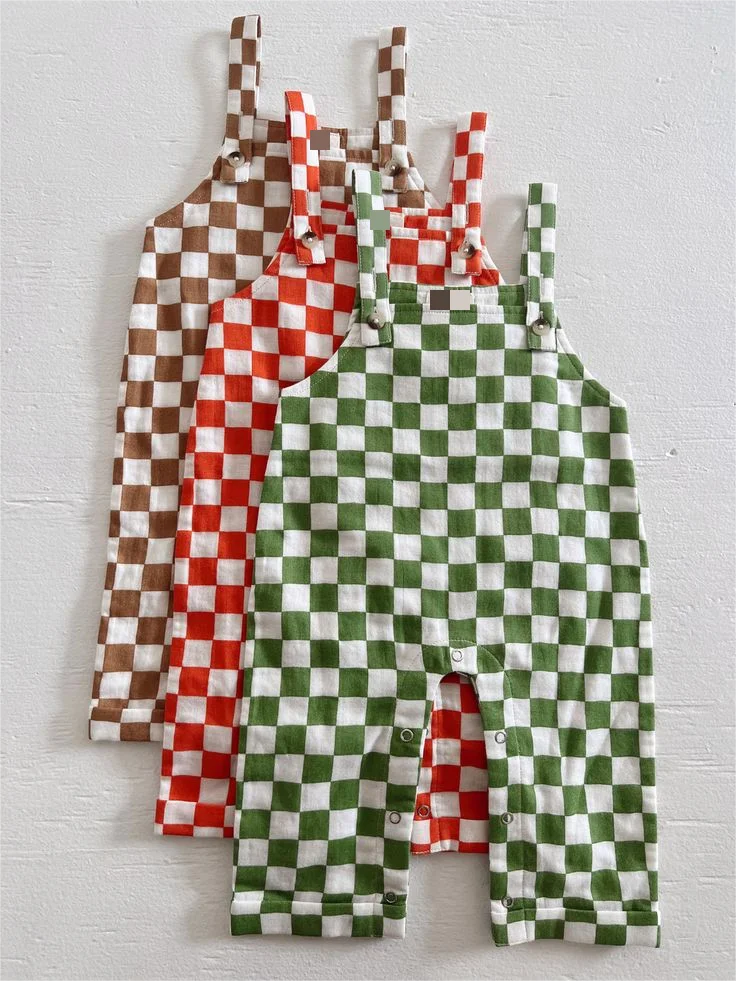 Costom Neutral Baby Toddler Overalls Sleeveless Cotton Linen Suspender Casual Dungarees Overalls - Image 3