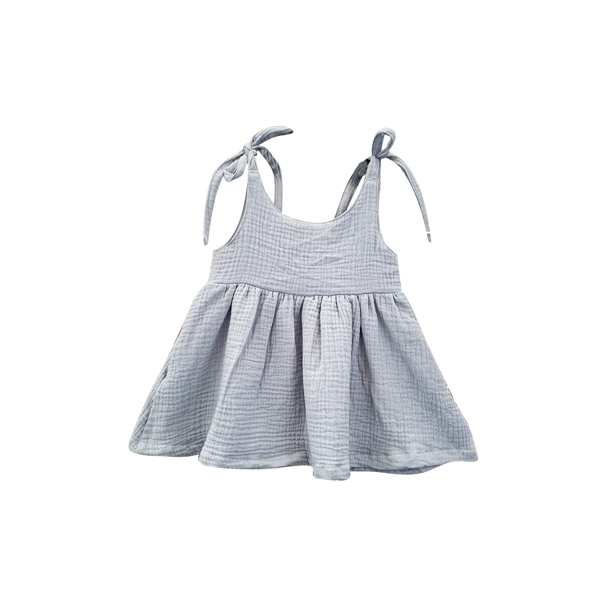 Hot Product Muslin/crepe Cotton Custom Color Suspender Girls Dresses with Pockets for Summer - Image 3