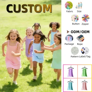 Casual Girls' Camisole Skirt Girls' Camisole Dress Double Needle Camisole Skirt with Bottom Hem Summer Baby Dress for Girls