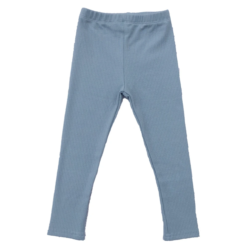 Spring Autumn Toddler Boy Girl Fashion Leggings Ribbing Cotton Solid Color Trousers Children's Pants - Image 3