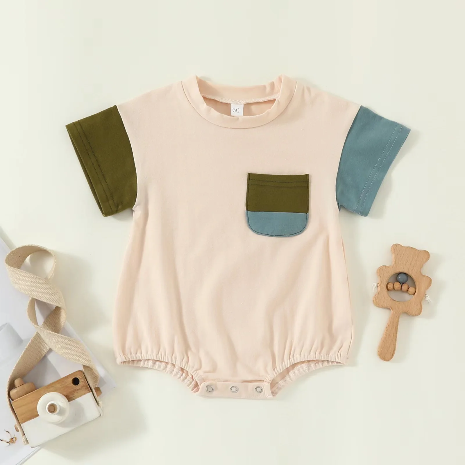 2024 Summer Newborn Baby Clothes for Toddler Boys Girls Rompers Color Short Sleeve O-neck Bodysuits Jumpsuits - Image 3