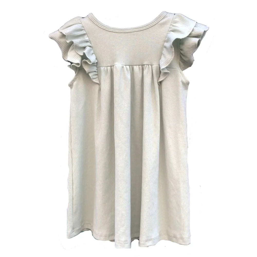 Wholesale Muslin/crepe 100% Cotton Solid Color Breathable Ruffle Sleeves Baby Rompers for Summer - Image 6