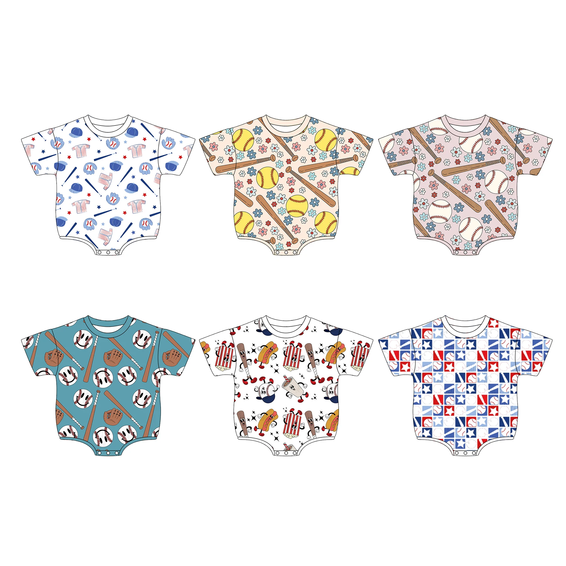 Summer Customized Digital Pattern Cotton Knit Bubble Romper Oversized Sweatshirt Baby Boy Jumpsuit Baby Girls Clothes - Image 3