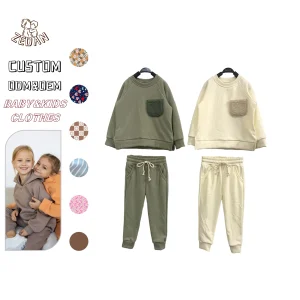 Fashion Casual Wholesale Toddler Baby Girls Boys Cotton Long Sleeves Kids Tracksuit Sweat Suits