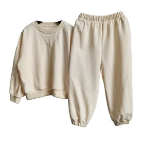 Kids Sweatshirt Jogging Suit Long Sleeve Pullover and Pants 2-piece Set Fall Autumn Sporty Tracksuit