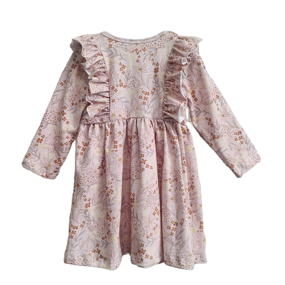 Fashionable and Trendy Girls Dress Spring & Autumn Kids Long-Sleeved Unique Bright Knitted Cotton Printed Skirt - Image 6