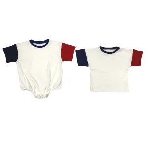 Newborn Baby Unisex Short Sleeve Bodysuit Ribbed Cotton Solid Color Cute Bubble Romper Jumpsuit