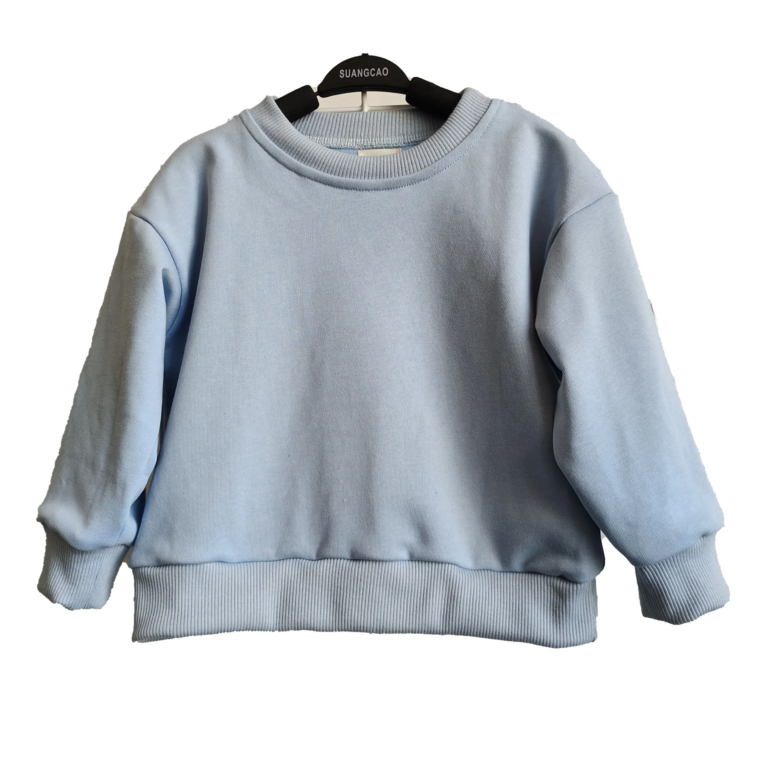 Custom Solid Color Basic Long Sleeve Baby Toddler Sweatshirt Pullover Hoodie Support Custom Print Pattern - Image 4