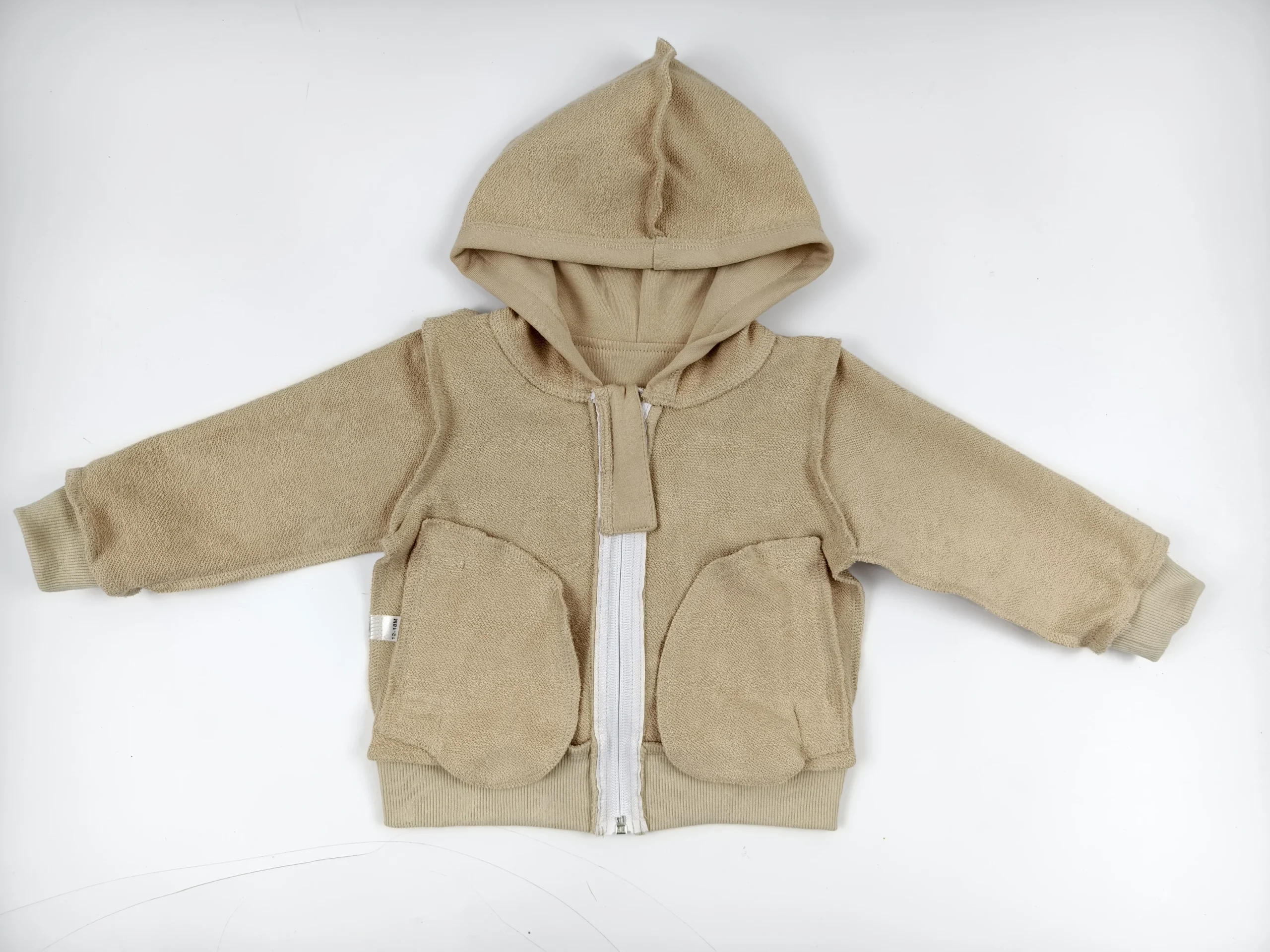 Wholesale Custom Color French Terry Long Sleeve Boy's Jacket Autumn Outwear with Zipper Baby Clothes Coat - Image 3