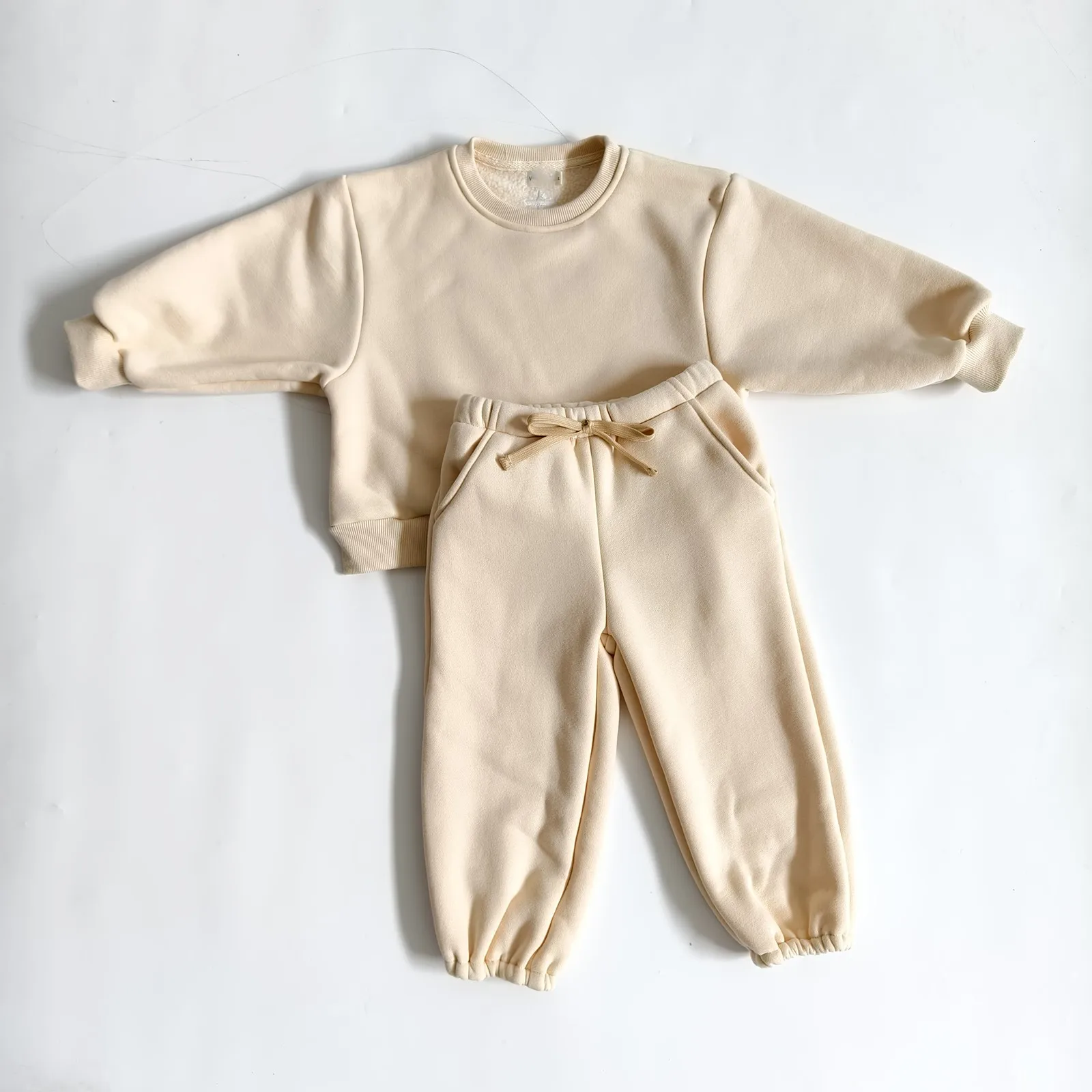 Winter Unisex Baby Toddler Fleece Tracksuit Sets Sweatshirt 2 Pcs Jogger Sets - Image 4