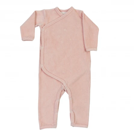 Newborn Boy and Girls Rib Velour Kimono Romper Onesie Winter Unisex Baby Button Down Corduroy Jumpsuit - Image 5