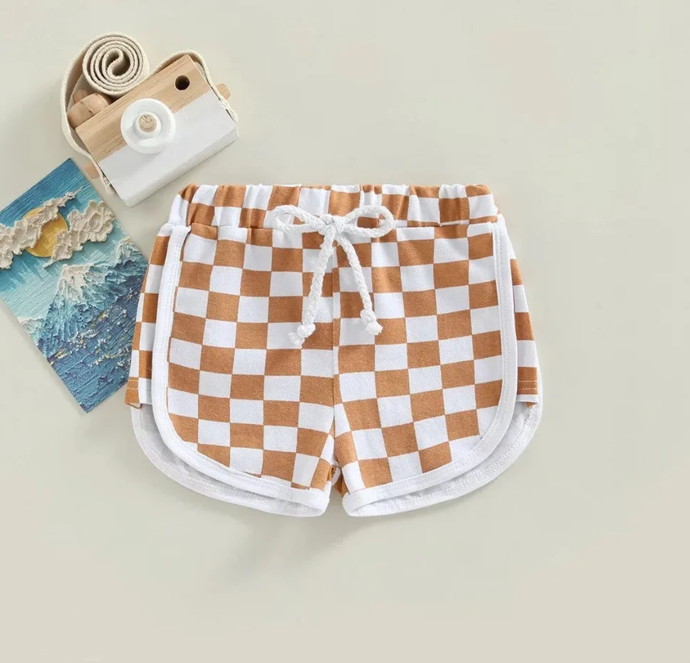 Checkered Print Shorts-Baby Short Toddler Shorts Checker Print-Trendy Baby Clothes Trendy Toddler Clothes Checkered Shorts - Image 4