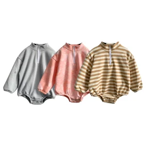 Custom Summer Newborn Toddler Bubble Romper Sweater Cotton Baby Clothes Jumpsuit Baby Clothes