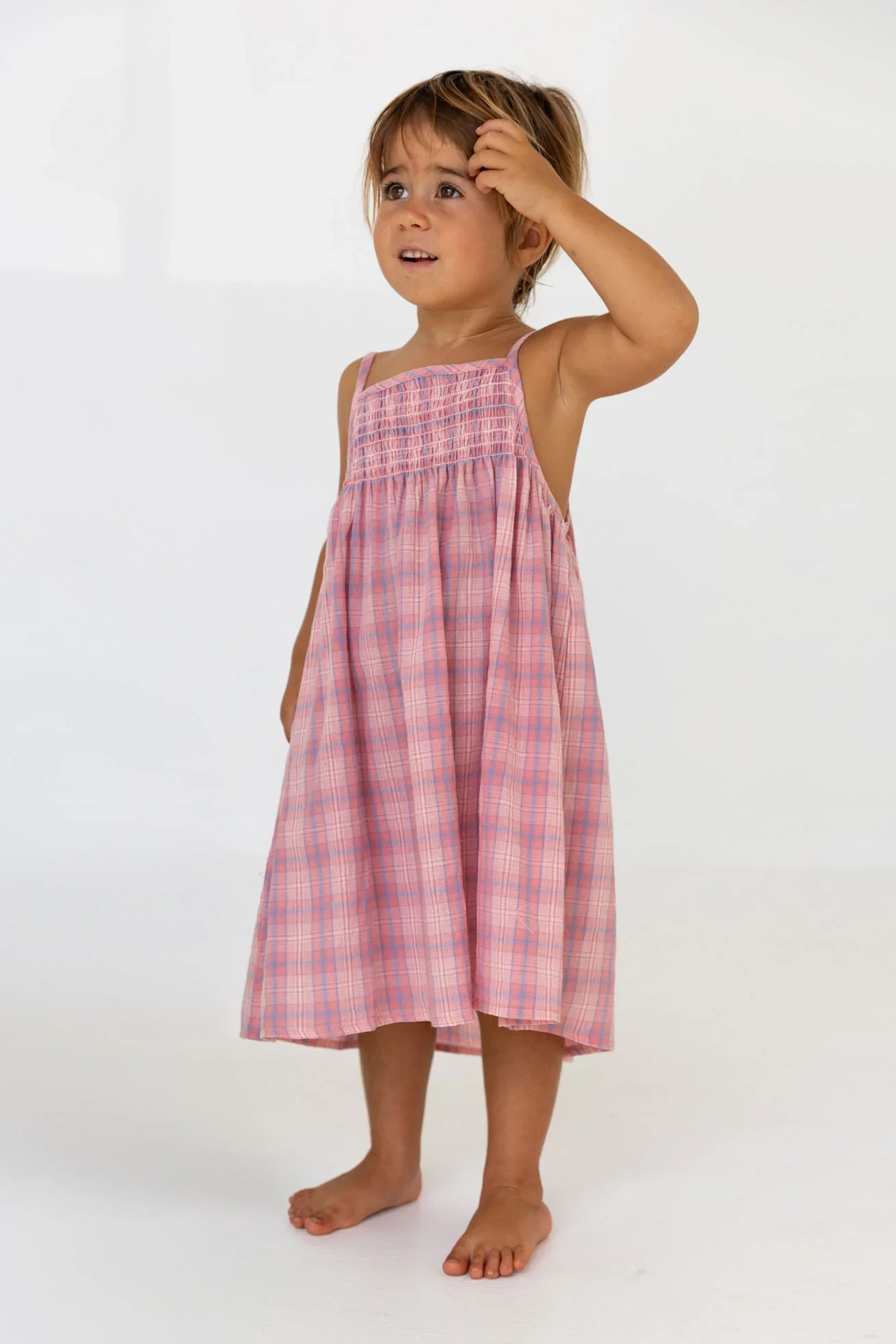 100% Cotton Soft Checker Dress Spring and Autumn Baby Girl Color Block Sleeveless Dress Baby Clothing - Image 4
