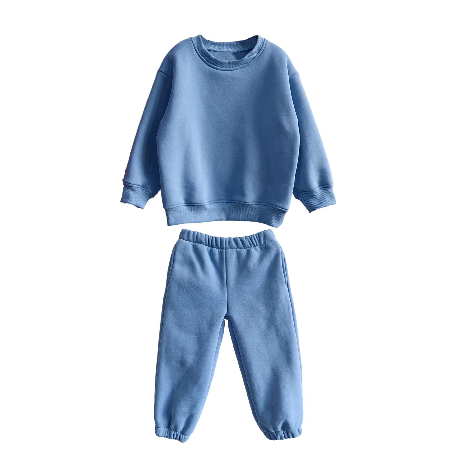 Comfortable Kids Set Toddler Shibo Fleece Tracksuit Set Soft Crewneck Sweatshirt & Pants Casual Daily Outfit Multiple Colors - Image 6