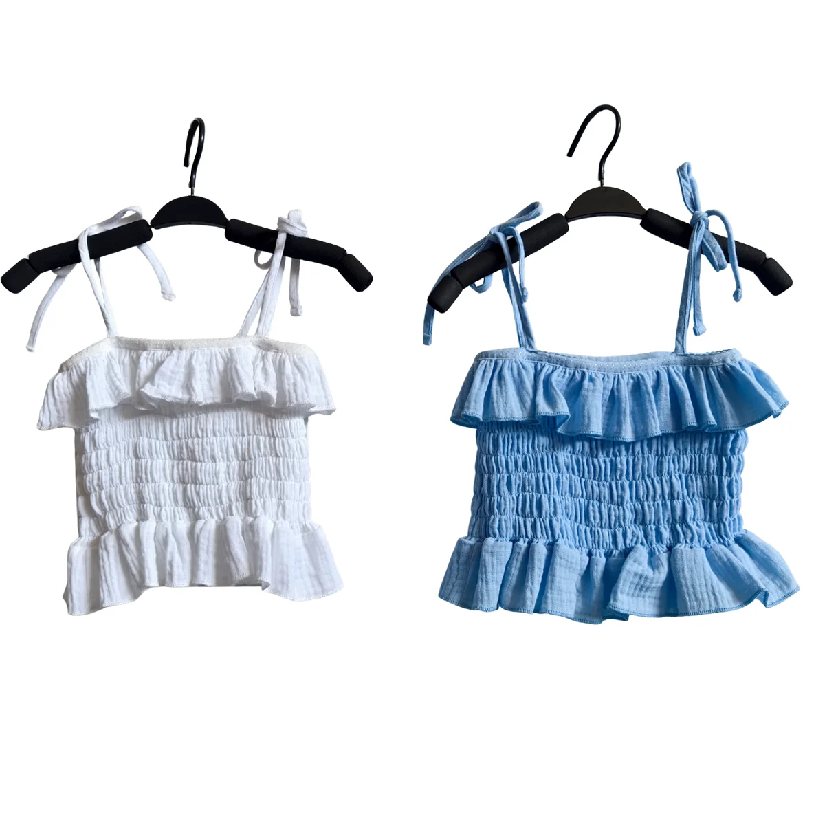 Girl's Outfit Two-Piece Kids Clothes Set Girls' Jenner Crepe Set Summer Suit Clothing of Suspenders and Flared Pants Set - Image 2