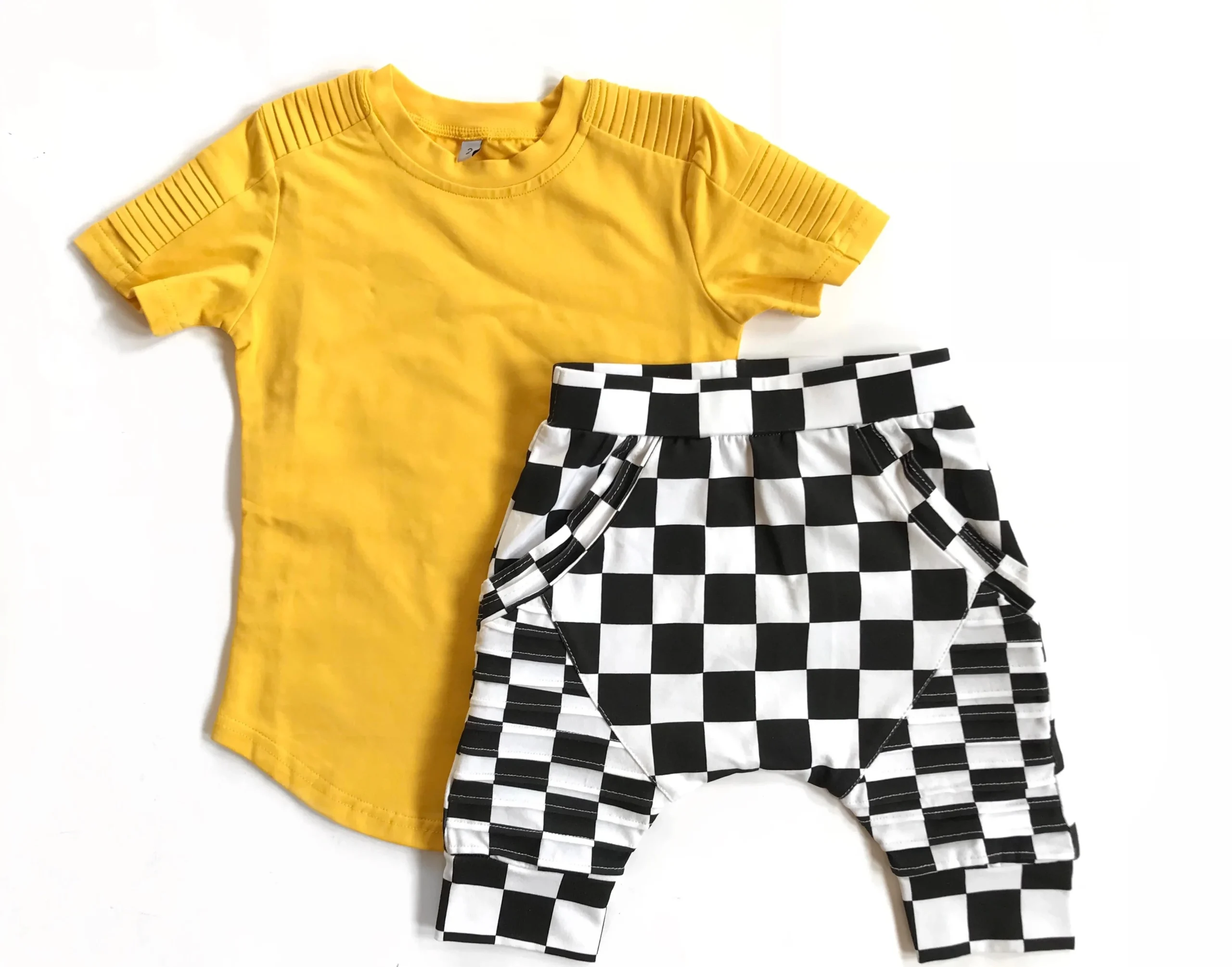 Costom Baby Toddler Little Kids Biker Shorts French Terry Functional Pockets Harem Sweatpants - Image 4