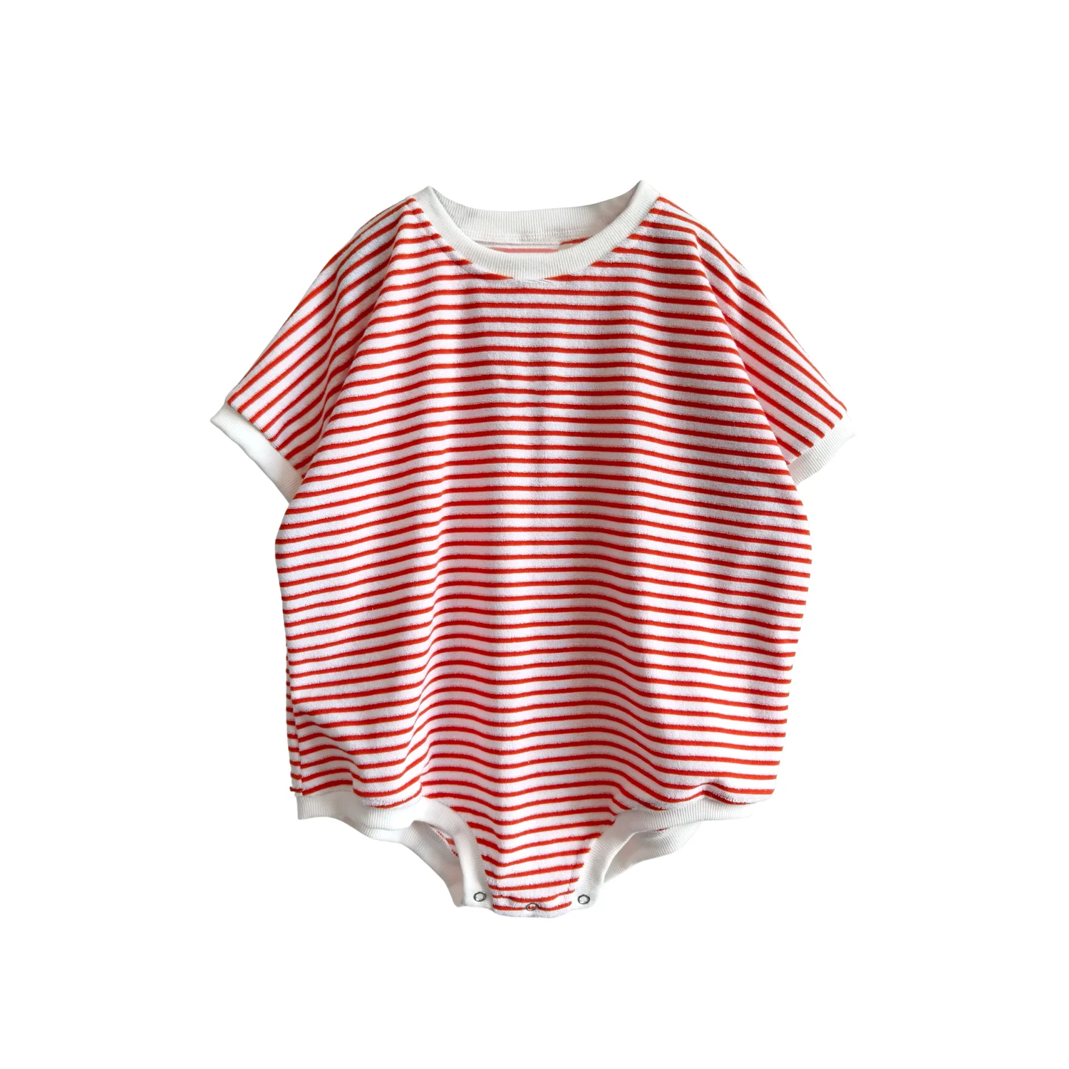 Summer Baby Romper Infant Short Sleeve Jumpsuit Striped Towel Fabric Climbing Suit for Children's Climbing Clothes of Unisex - Image 5