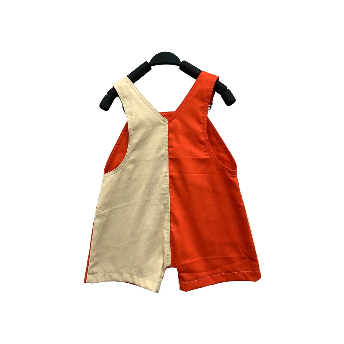 Unisex Twill Cotton Color Block Oversize Overall Baby Pants with Printed Pocket New Arrival Summer Outfit - Image 3